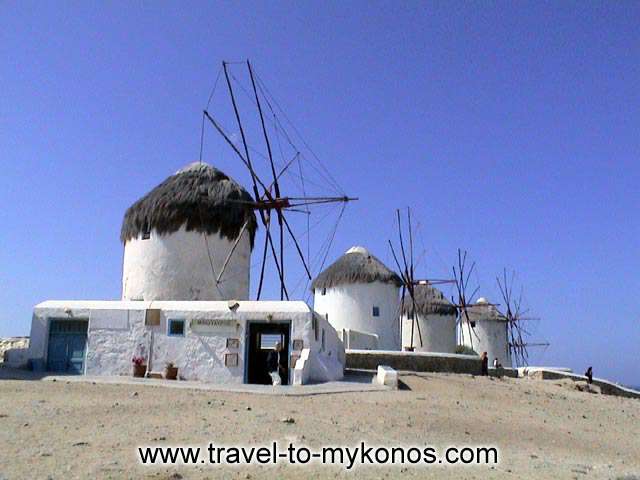 In past has been prohibited the construction of houses near in the windmills because it impeded the smooth operation of them. MYKONOS PHOTO GALLERY - MYKONOS WINDMILLS