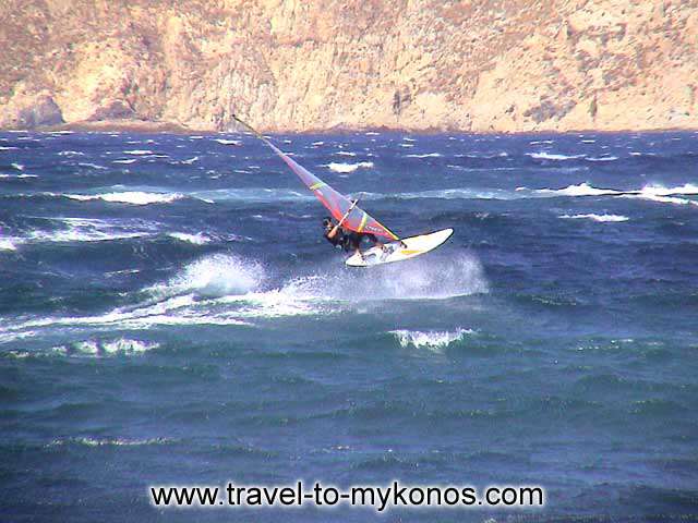 Ftelia: the paradise of surfers... MYKONOS PHOTO GALLERY - WINDSURFING