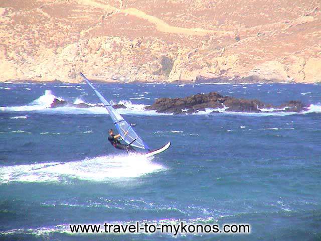 WINDSURFING - The beach of Ftelia is found to the north side of the island.